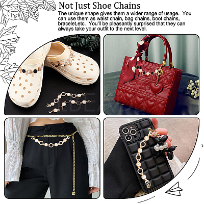 AHADEMAKER 4Pcs 2 Style Alloy Decorative Shoe Chains FIND-GA0002-41-1