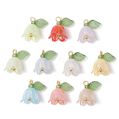 12 Sets Flora Leaves & Lily Flower Charms FIND-SC0016-69-1
