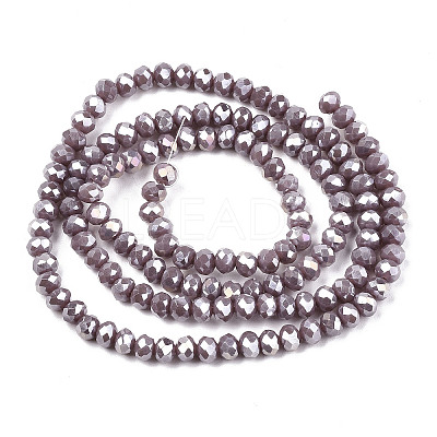Electroplate Glass Beads Strands EGLA-A034-P4mm-B19-1