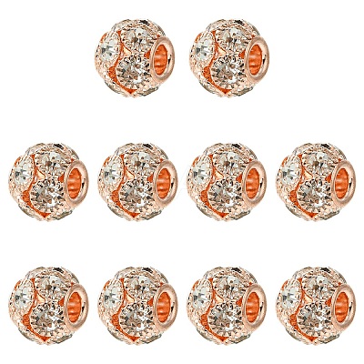 10Pcs Brass Beads RB-YW0001-19RG-1