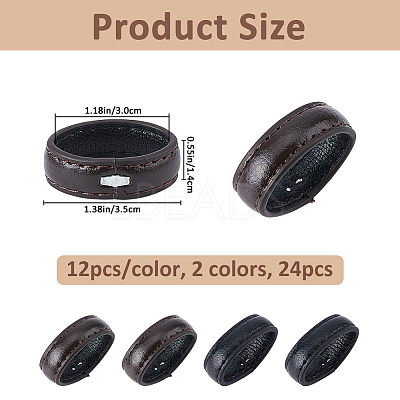 24Pcs 2 Colors PU Imitation Leather Loop Keepers DIY-FH0011-03-1