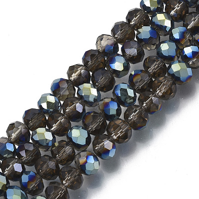 Electroplate Transparent Glass Beads Strands LS-EGLA-A034-T6mm-S23-1