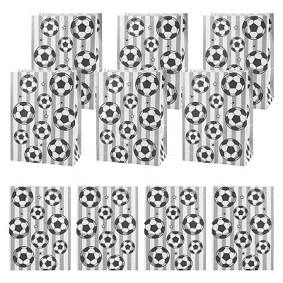 15Pcs Football Print Paper Cady Bags ABAG-TA0002-33B-1