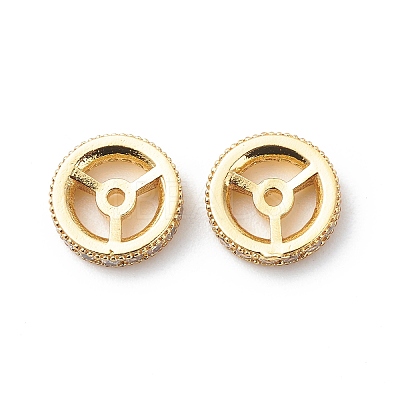 Brass Cubic Zirconia Beads ZIRC-F001-116G-1