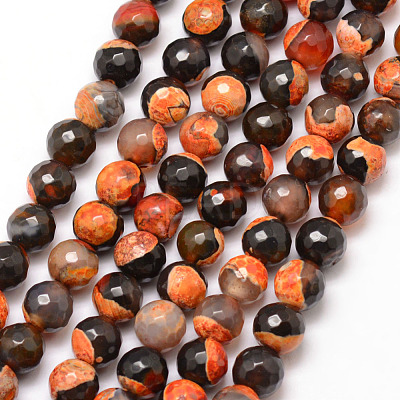Natural Fire Crackle Agate Bead Strands G-K166-06F-8mm-06-1