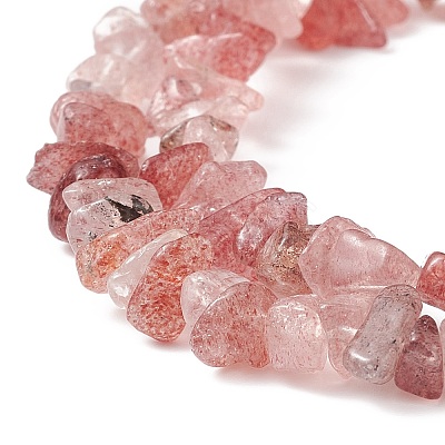 Natural Strawberry Quartz Chip Bead Strands G-M205-56-1