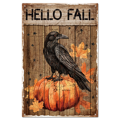 Vintage Metal Tin Sign AJEW-WH0189-528-1