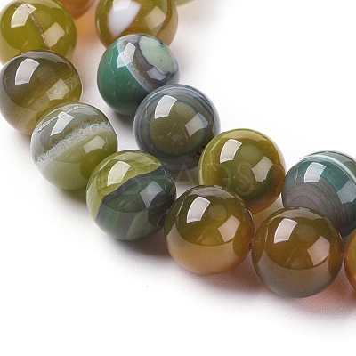Natural Striped Agate/Banded Agate Beads Strands G-G582-10mm-44-1
