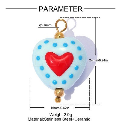 Handmade Porcelain Pendants PR-OY001-03G-1