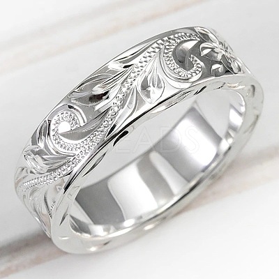 Sculptured Vine Pattern Brass Finger Rings for Women FS-WGD177A-02-1