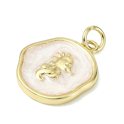 Ocean Theme Brass Enamel Pendants KK-H270-06G-01-1