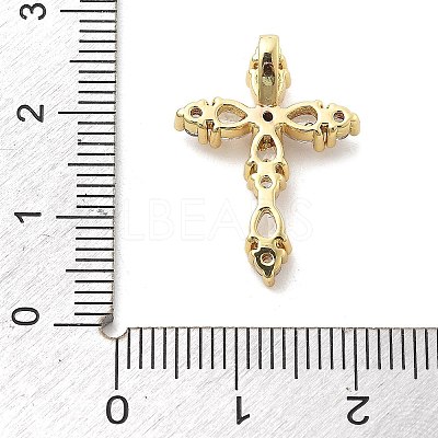 Brass Micro Pave Clear Cubic Zirconia Pendants KK-L228-03G-02-1