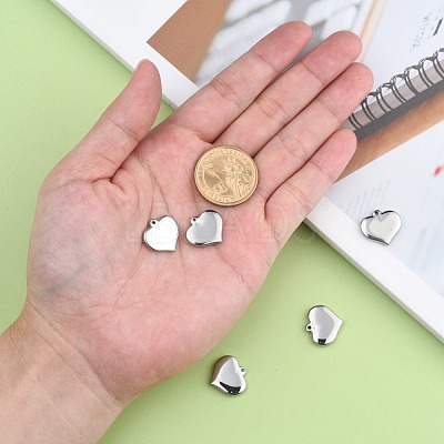 Tarnish Resistant 304 Stainless Steel Stamping Blank Tag Heart Pendants STAS-R063-02-1