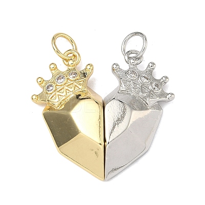 Valentine's Day Brass Micro Pave Clear Cubic Zirconia Split Pendants KK-A293-28B-G-1