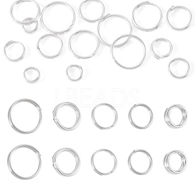 20Pcs 5 Styles 925 Sterling Silver Split Rings STER-TA0001-49-1