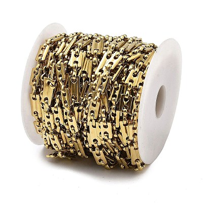 Ion Plating(IP) 304 Stainless Steel Rectangle Link Chains CHS-G039-09G-1