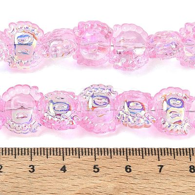 Electroplate Baking Paint Transparent Glass Beads Strands GL-CBA17FF-01H-1