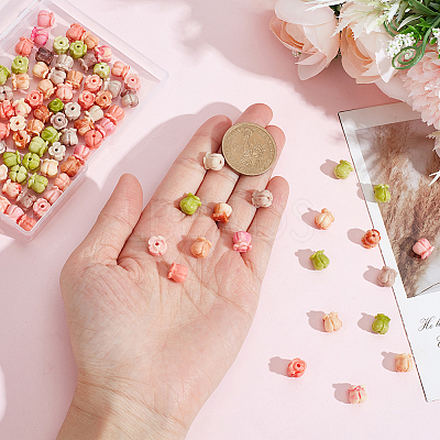 100Pcs 5 Colors Synthetic Coral Beads CORA-SP0001-20-1