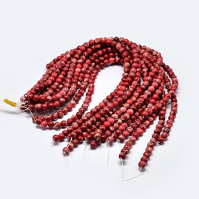 Natural Imperial Jasper Beads Strands G-I122-8mm-04-1