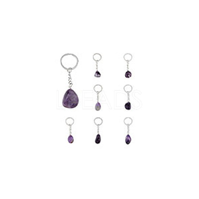 Natural Amethyst Keychain G-DC0001-25-1