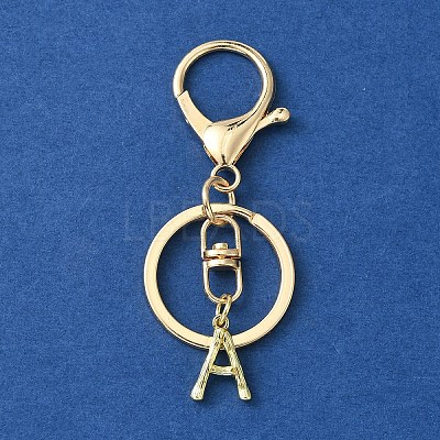 Alloy Initial Letter Charm Keychains KEYC-YW00006-01-1