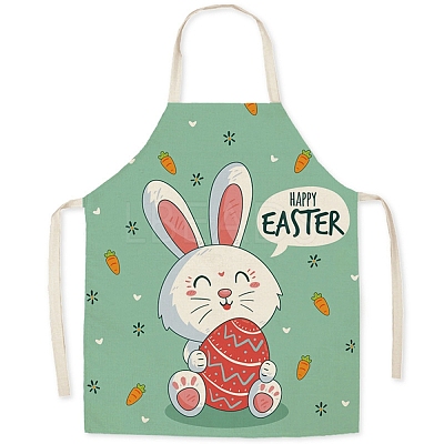 Cute Easter Rabbit Pattern Polyester Sleeveless Apron PW-WG98916-39-1