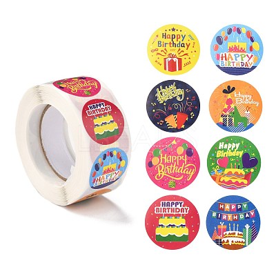 Birthday Themed Pattern Self-Adhesive Stickers DIY-E023-08H-1