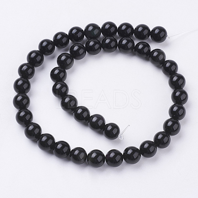 Natural Obsidian Beads Strands X-G-G099-10mm-24-1