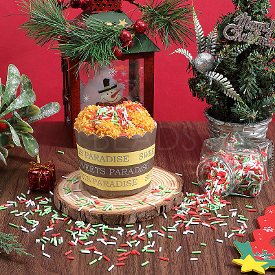 120G 3 Colors Christmas Themed Handmade Polymer Clay Beads CLAY-SC0002-08-1