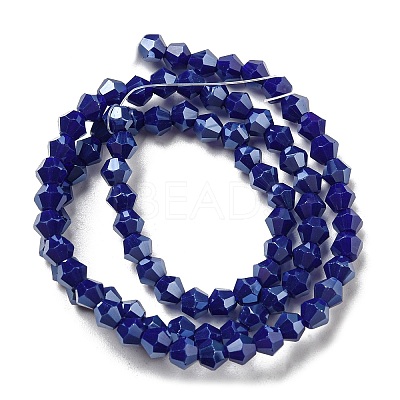 Opaque Solid Color Electroplate Glass Beads Strands EGLA-A039-P4mm-A10-1