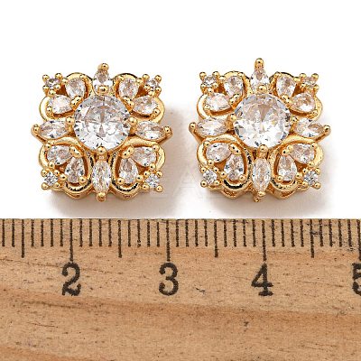 Brass Micro Pave Cubic Zirconia Beads KK-U037-03G-02-1