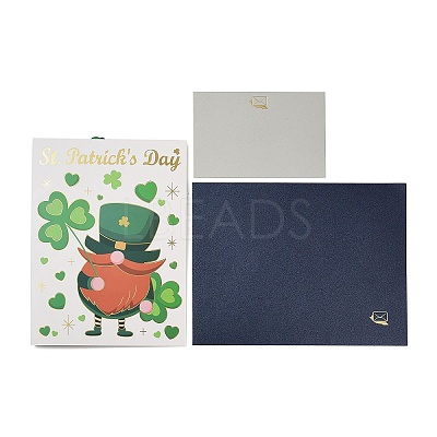 Rectangle 3D Pop Up Paper Greeting Card AJEW-F065-01-1