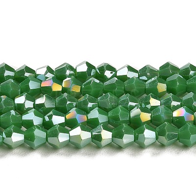 Opaque Solid Color Electroplate Glass Beads Strands GLAA-F029-P4mm-A08-1