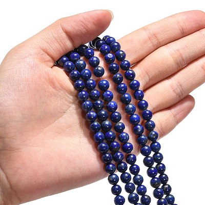 Natural Lapis Lazuli Beads Strands X-G-G423-6mm-AB-1