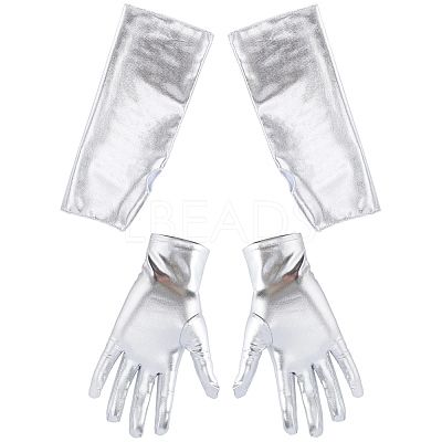 2 Pairs 2 Styles PU Leather Gloves AJEW-CL0003-16A-1