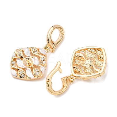 Brass Micro Pave Cubic Zirconia Peg Bails KK-A279-06G-1