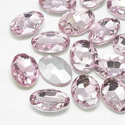 Pointed Back Glass Rhinestone Cabochons RGLA-T080-8x10mm-10-1