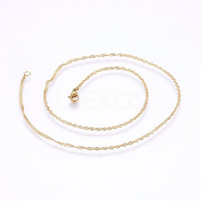 304 Stainless Steel Singapore Chain Necklaces MAK-L015-25A-1