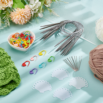 12 Styles Stainless Steel Wire Knitting Needles DIY-AR0004-93B-1