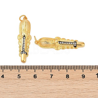 Brass Micro Pave Cubic Zirconia Pendants KK-U058-12G-1