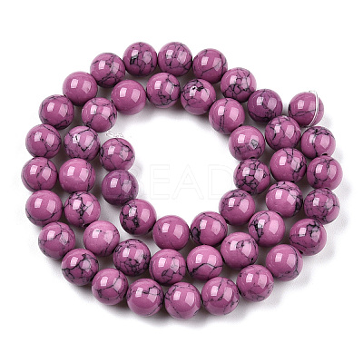 Dyed Synthetic Turquoise Gemstone Bead Strands TURQ-R032-8mm-XSS15-1