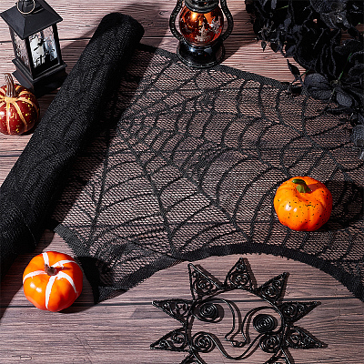 Halloween Theme Polyester Lace Embroidery Table Mats AJEW-WH0166-64-1