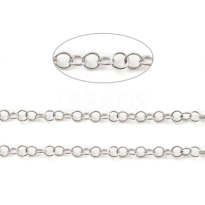 Anti-Tarnish Rhodium Plated 925 Sterling Silver Round Cable Chains STER-F052-10P-1