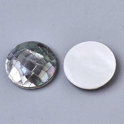 Natural Black Lip Shell Cabochons SSHEL-N034-46-1
