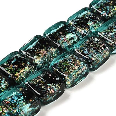 Handmade Dichroic Foil Glass Beads Strands DICH-U001-07D-1