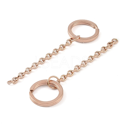 Ion Plating(IP) 304 Stainless Steel Split Key Ring Clasps STAS-L226-009A-RG-1