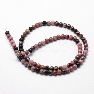 Natural Rhodonite Beads Strands G-G735-10-4mm-1