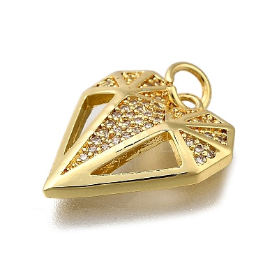 Brass Micro Pave Cubic Zirconia Pendants ZIRC-I070-025G-1