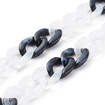 Handmade Acrylic Curb Chains AJEW-JB00943-03-1