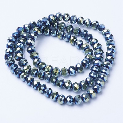 Electroplate Transparent Glass Beads Strands EGLA-A034-T10mm-UA-1